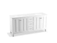 Load image into Gallery viewer, KOHLER K-99525-LGSD-1WA Damask 72&amp;quot; bathroom vanity cabinet with furniture legs, 4 doors and 3 drawers, split top drawer
