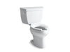 KOHLER 3505-SS-0 Wellworth Classic Classic Two-Piece Elongated 1.6 Gpf Toilet With Pressure Lite(R) Flushing Technology, Left-Hand Trip Lever And Antimicrobial Finish, Less Seat in White