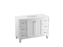 Load image into Gallery viewer, KOHLER K-CM99522-BD1 Damask 48&amp;quot; bathroom vanity cabinet with sink and quartz top
