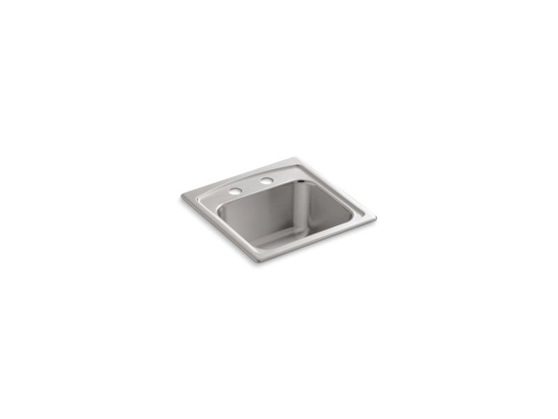 KOHLER 3349-2-NA Toccata 15" X 15" X 7-11/16" Top-Mount Bar Sink With 2 Faucet Holes