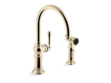 Load image into Gallery viewer, KOHLER K-99262 Artifacts Single-handle kitchen sink faucet with two-function sprayhead

