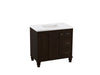 KOHLER K-99520-LGR Damask 36" bathroom vanity cabinet