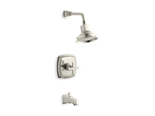 Load image into Gallery viewer, KOHLER TS16225-3-SN Margaux Rite-Temp Bath And Shower Trim Set With Cross Handle And Npt Spout, Valve Not Included in Vibrant Polished Nickel
