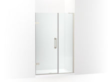 Load image into Gallery viewer, KOHLER 27605-10L-BNK Components 45-1/4&amp;quot;–46&amp;quot; W X 71-1/2&amp;quot; H Frameless Pivot Shower Door With 3/8&amp;quot; Crystal Clear Glass And Back-To-Back Vertical Door Pulls in Anodized Brushed Nickel
