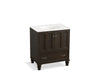 KOHLER K-99516-LG-1WC Damask 30" bathroom vanity cabinet with furniture legs, 2 doors and 1 drawer