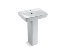 Load image into Gallery viewer, KOHLER 5152-8-0 Rêve 23&amp;quot; Pedestal Bathroom Sink With 8&amp;quot; Widespread Faucet Holes in White
