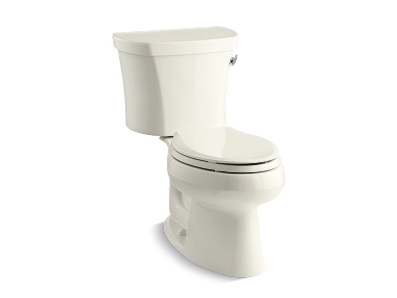KOHLER 3948-RZ-96 Wellworth Two-Piece Elongated 1.28 Gpf Toilet With Right-Hand Trip Lever, Tank Cover Locks, Insulated Tank And 14" Rough-In in Biscuit