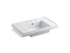 KOHLER Tresham 30" pedestal bathroom sink basin with 8" widespread faucet holes