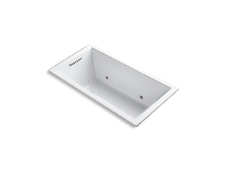 KOHLER K-1168-GVBCW-0 Underscore Rectangle 60" x 32" drop-in VibrAcoustic + BubbleMassage(TM) Air Bath with Bask(TM) heated surface and chromatherapy