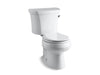KOHLER 3947-TR-0 Wellworth Two-Piece Round-Front 1.28 Gpf Toilet With Right-Hand Trip Lever, Tank Cover Locks And 14" Rough-In in White