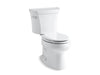 KOHLER 3998-T-0 Wellworth Two-Piece Elongated 1.28 Gpf Toilet With Tank Cover Locks in White