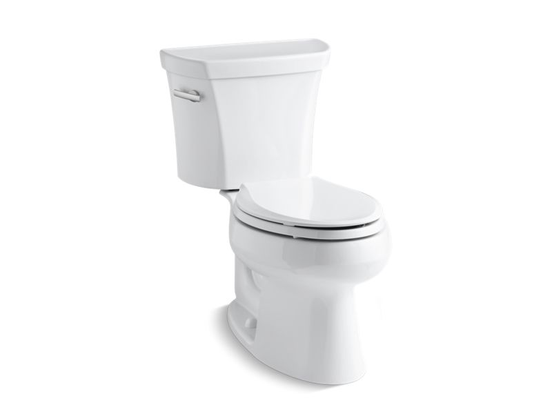 KOHLER 3998-T-0 Wellworth Two-Piece Elongated 1.28 Gpf Toilet With Tank Cover Locks in White