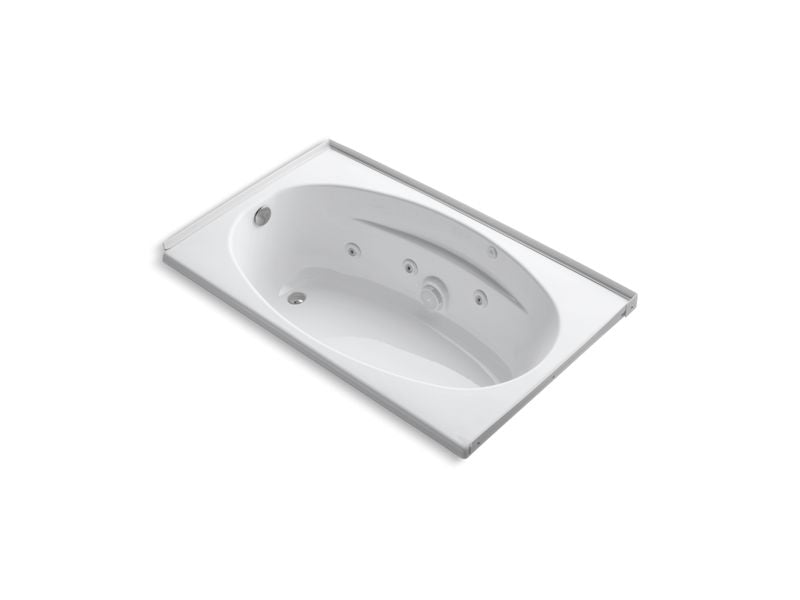 KOHLER K-1139-LH-0 6036 60" x 36" alcove whirlpool with integral flange, left-hand drain and heater
