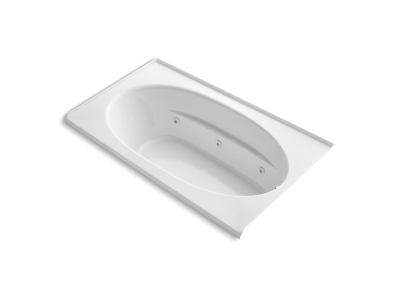 KOHLER K-1114-R-0 Windward 72" x 42" alcove whirlpool with integral flange and right-hand drain