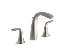 Load image into Gallery viewer, KOHLER T5324-4-BN Refinia Bath Faucet Trim With High-Arch Diverter Spout And Lever Handles, Valve Not Included in Vibrant Brushed Nickel

