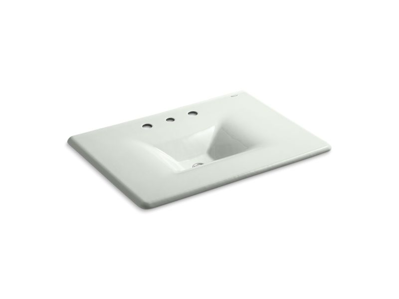 KOHLER K-3049-8 Iron/Impressions 31" Enameled cast iron vanity top with integrated rectangular sink