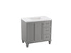 KOHLER K-99520-LGR Damask 36" bathroom vanity cabinet