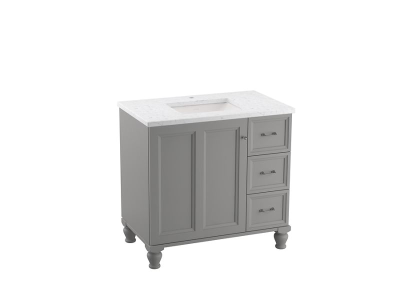 KOHLER K-99520-LGR Damask 36" bathroom vanity cabinet