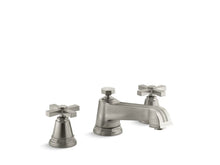 Load image into Gallery viewer, KOHLER T13140-3B-BN Pinstripe Deck-Mount Bath Faucet Trim For High-Flow Valve With Cross Handles, Valve Not Included in Vibrant Brushed Nickel
