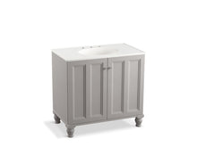 Load image into Gallery viewer, KOHLER K-99518-LG-1WT Damask 36&amp;quot; bathroom vanity cabinet with furniture legs and 2 doors

