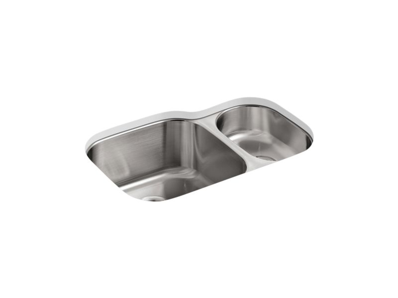 KOHLER K-3355 Undertone 30-3/4" x 20-1/8" x 9-5/8" undermount high/low double kitchen sink