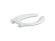 Load image into Gallery viewer, KOHLER K-4731-SC Stronghold Elongated toilet seat with integrated handle and self-sustaining check hinge
