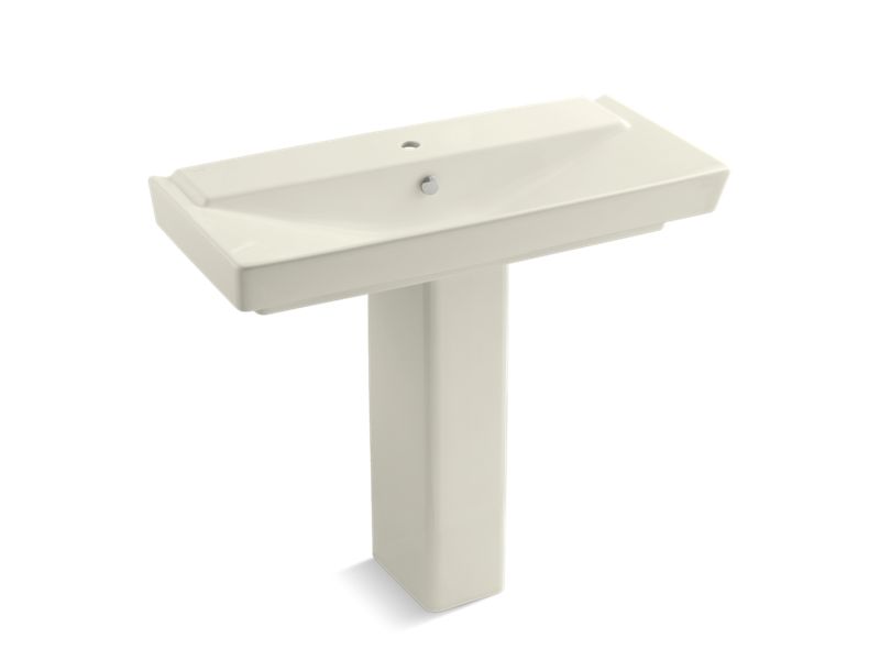 KOHLER 5149-1-96 Rêve 39" Pedestal Bathroom Sink With Single Faucet Hole in Biscuit