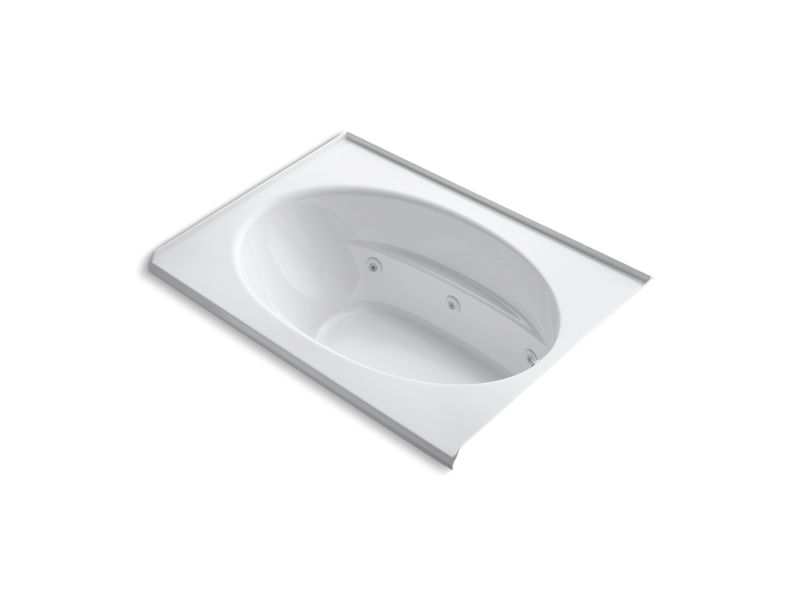 KOHLER K-1112-RH-0 Windward 60" x 42" alcove whirlpool with integral flange, right-hand drain and heater