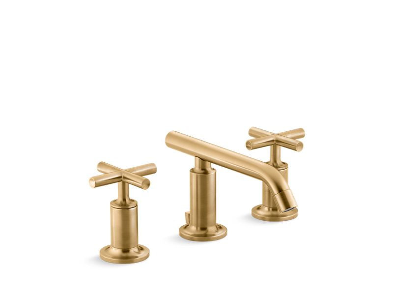 KOHLER K-14410-3 Purist Widespread bathroom sink faucet with cross handles, 1.2 gpm