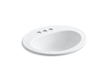 Load image into Gallery viewer, KOHLER K-2196-4 Pennington Drop-in bathroom sink with centerset faucet holes
