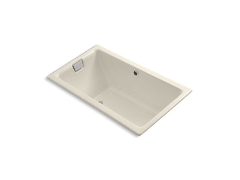 KOHLER K-856-G47-47 Tea-for-Two 66" x 36" drop-in BubbleMassage air bath with Almond airjet finish