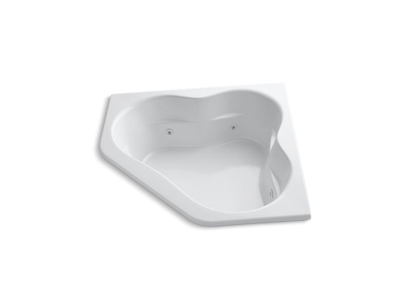 KOHLER K-1160-H-0 Tercet 60" x 60" drop-in whirlpool with center drain and heater