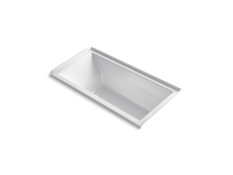 KOHLER K-1167-RFG-0 Underscore Rectangle 60" x 30" alcove BubbleMassage(TM) Air Bath with integral flange and right-hand drain