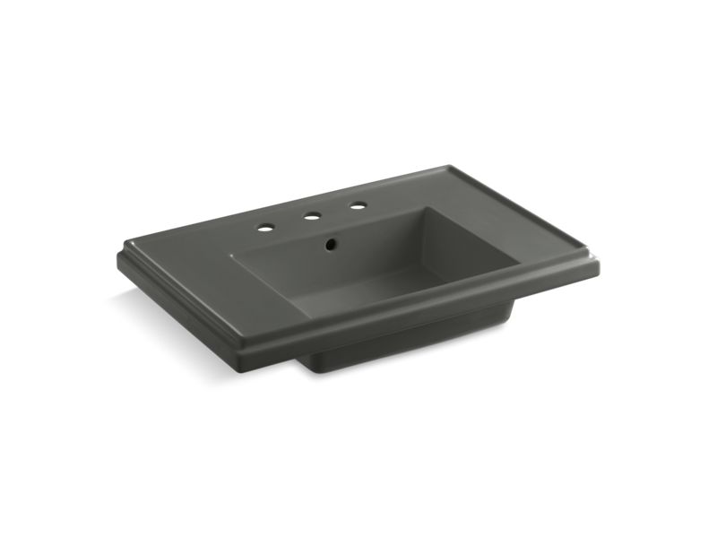 KOHLER Tresham 30" pedestal bathroom sink basin with 8" widespread faucet holes