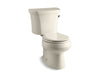 KOHLER 3947-TR-47 Wellworth Two-Piece Round-Front 1.28 Gpf Toilet With Right-Hand Trip Lever, Tank Cover Locks And 14" Rough-In in Almond