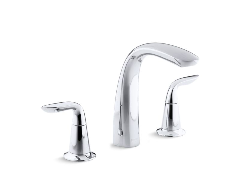 KOHLER T5323-4-CP Refinia Bath Faucet Trim For High-Flow Valve With Lever Handles , Valve Not Included in Polished Chrome