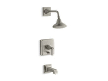 Load image into Gallery viewer, KOHLER T13133-4B-BN Pinstripe Rite-Temp(R) Pressure-Balancing Bath And Shower Faucet Trim With Lever Handle, Valve Not Included in Vibrant Brushed Nickel
