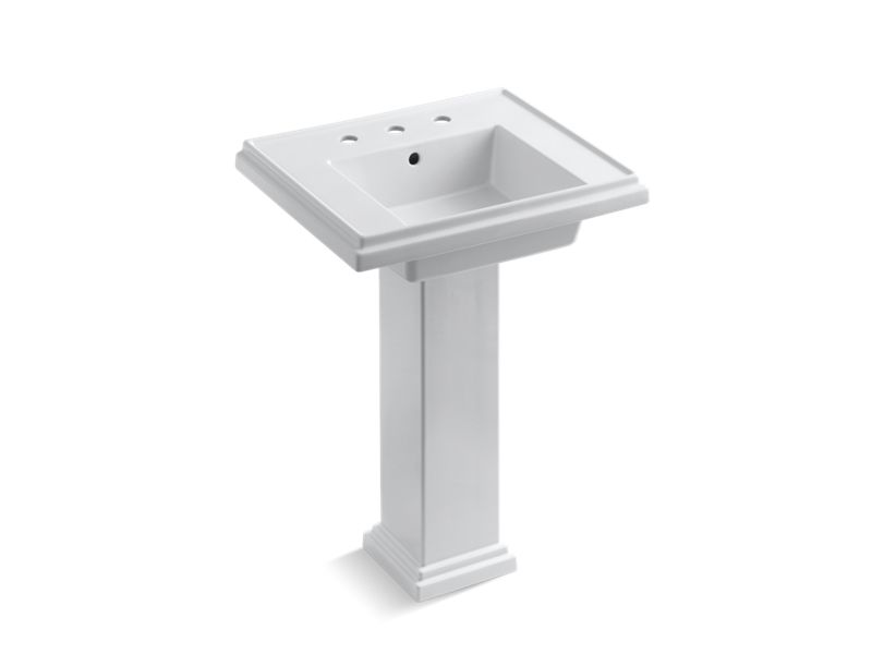 KOHLER 2844-8 Tresham 24" pedestal bathroom sink with 8" widespread faucet holes