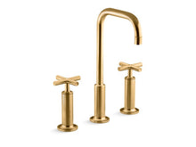 Load image into Gallery viewer, KOHLER K-14408-3 Purist Widespread bathroom sink faucet with cross handles, 1.2 gpm
