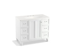 Load image into Gallery viewer, KOHLER K-99563-LG-1WA Damask 42&amp;quot; bathroom vanity cabinet with furniture legs, 1 door and 6 drawers
