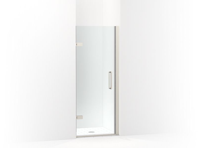 KOHLER 27576-10L-BNK Composed 27-5/8"–28-3/8" W X 71-1/2" H Frameless Pivot Shower Door With 3/8" Crystal Clear Glass And Back-To-Back Vertical Door Pulls in Anodized Brushed Nickel