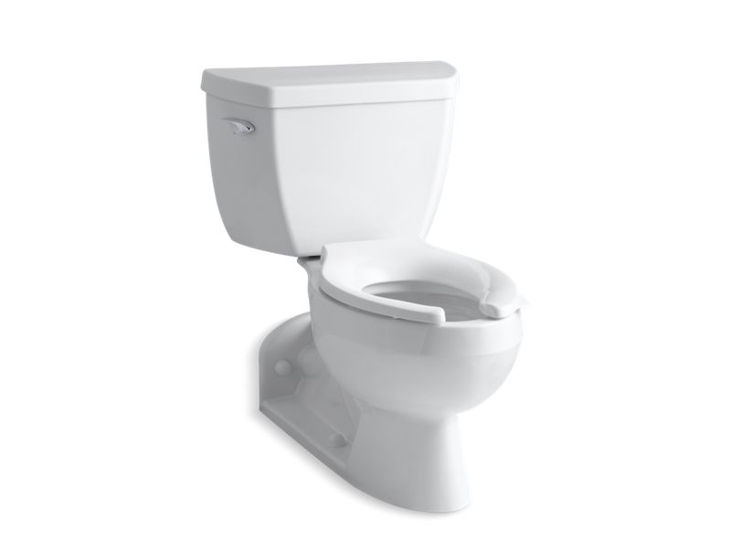 KOHLER 3652-SS-0 Barrington Two-Piece Elongated 1.0 Gpf Toilet With Pressure Lite(R) Flushing Technology, Left-Hand Trip Lever And Antimicrobial Finish, Less Seat in White