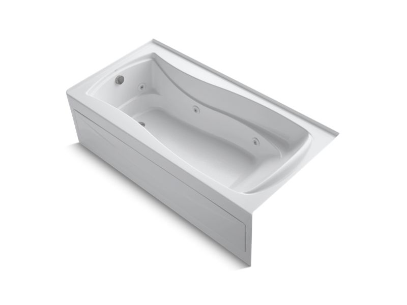 KOHLER K-1257-HL Mariposa 72" x 36" alcove whirlpool bath with integral apron, integral flange, left-hand drain and heater
