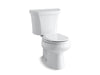 KOHLER 3987-RA-0 Wellworth Two-Piece Round-Front Dual-Flush Toilet With Right-Hand Trip Lever in White