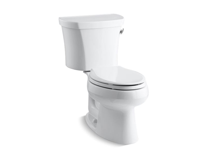 KOHLER 3948-RA-0 Wellworth Two-Piece Elongated 1.28 Gpf Toilet With Right-Hand Trip Lever And 14" Rough-In in White