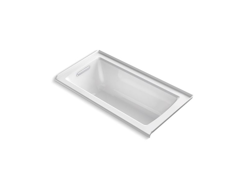 KOHLER K-1946-LW Archer 60" x 30" alcove bath with Bask heated surface, integral flange and left-hand drain