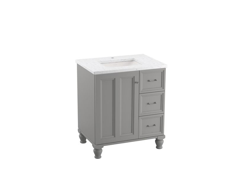 KOHLER K-99517-LGR Damask 30" bathroom vanity cabinet