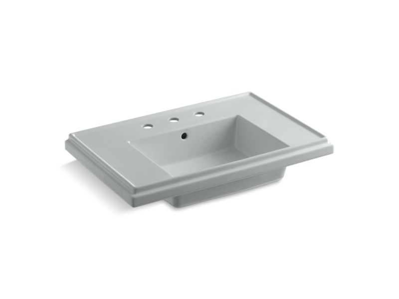 KOHLER Tresham 30" pedestal bathroom sink basin with 8" widespread faucet holes