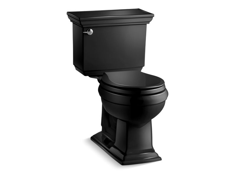 KOHLER 3933-7 Memoirs Stately Comfort Height Two-Piece Round-Front 1.28 Gpf Chair Height Toilet in Black