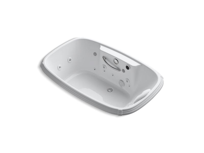 KOHLER K-1457-LV-0 Portrait 67" x 42" drop-in Effervescence + whirlpool with spa/massage package and left-hand pump